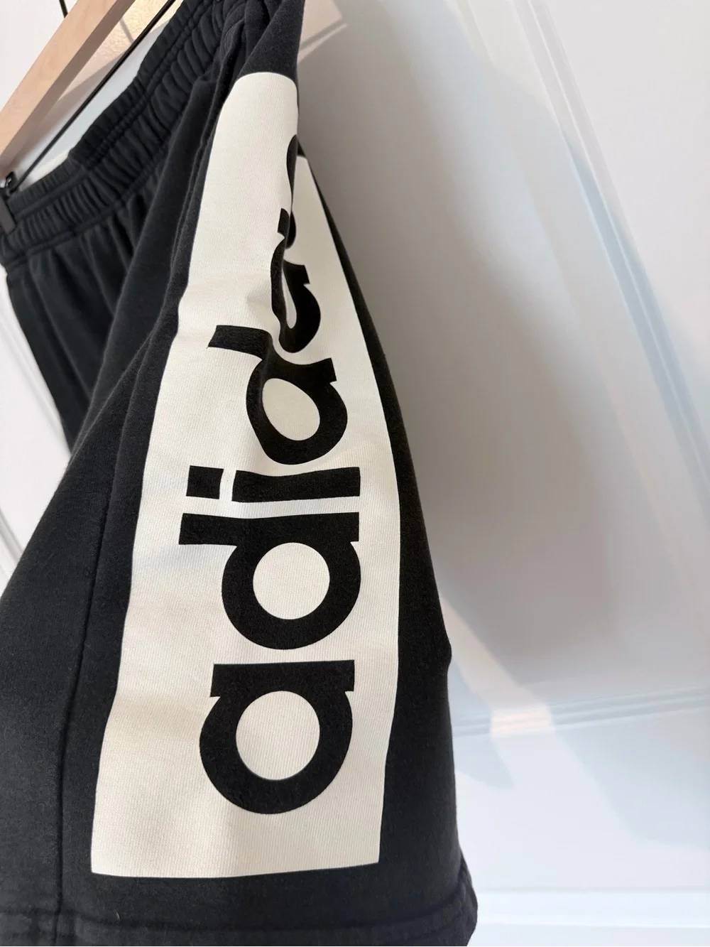 adidas Black Athletic Shorts with White Side Panel